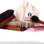Shoe Care Kit – 6 Piece Set with Horsehair Brushes, Applicators & Cotton Cloth – Leather Shoe Cleaning & Polishing Kit – Made in Germany