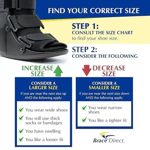Brace Direct Tall Air CAM Walker Fracture Boot Aircast Boot for Foot & Ankle Injuries, Fractures & Surgery (X-Large - US Shoe Men 13+ / Women 14+)