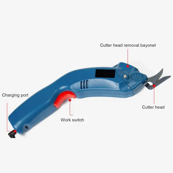 Electric Fabric Shears Quiet Cutter for Fabric, Leather, Paper, with Safety Switch, for Tailoring, Portable Cloth Trimming Tool (US Plug)