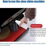 Fully Automatic Shoe Polisher, Household Electric Shoe Brush, Hotel Stainless Automatic for Boots Cleaning/Polishing,Black,Black