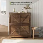 Smart FENDEE Shoe Cabinet, Shoe Storage Cabinet for Entryway with 2 Flip Drawers, Narrow Farmhouse Shoe Organizer Cabinet, Slim Shoe Rack Cabinet, 31.5in Walnut