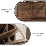 Smart FENDEE Shoe Cabinet, Shoe Storage Cabinet for Entryway with 2 Flip Drawers, Narrow Farmhouse Shoe Organizer Cabinet, Slim Shoe Rack Cabinet, 31.5in Walnut