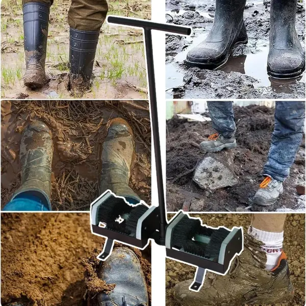 Heavy-Duty Outdoor Boot Brush & Scraper, Effective Mud Remover for Construction Sites, Durable Shoe Cleaner Tool for Outdoor Use, Essential Boot Cleaning Brush
