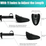 EchoDone 5 Pairs Practical Adjustable Length Men Shoe Tree Shoe Stretcher Boot Holder Shaper Support (Black Color)