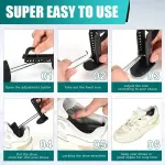 EchoDone 5 Pairs Practical Adjustable Length Men Shoe Tree Shoe Stretcher Boot Holder Shaper Support (Black Color)