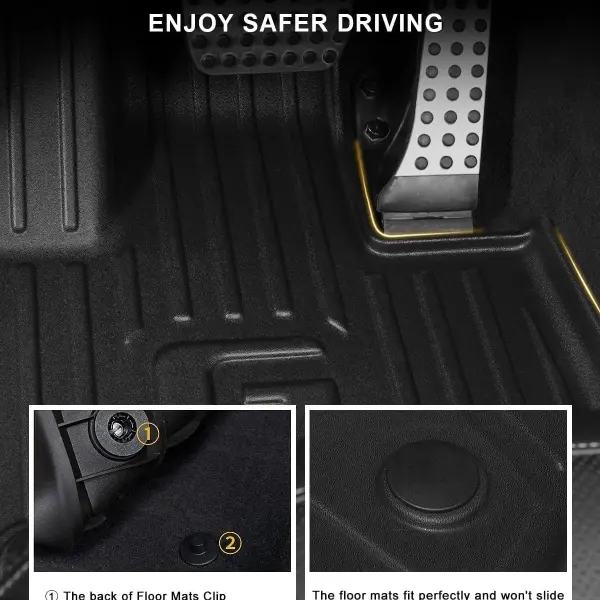 Original Floor Mats & Trunk Mat for 2019-2025 2026 Mercedes-Benz G Class/G550/G580/AMG G63 SUV Accessories - Custom Fit All Weather TPE Floor Liners 1st & 2nd Row & Trunk Mat, Black