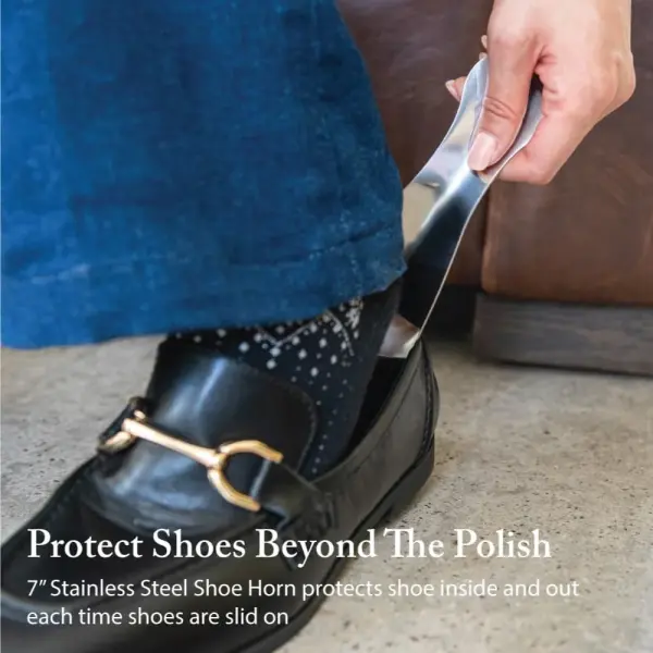 FootFitter Shoe Shine Set with Grand Cedar Storage Box, Polish Creams, Valet Box & Premium Shoe Care Tools for Leather Shoes