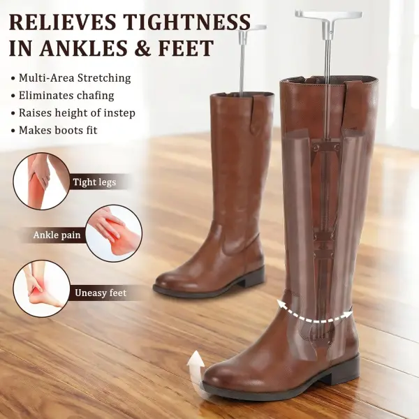 Professional Aluminum Boot Stretcher for Women and Men Wide Calf Boot Stretcher Tool Relieves Tightness for Cowboy Tall Leather Western Work Hiking Boots