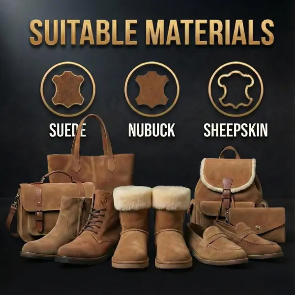 Eagle Suede & Nubuck Cleaning Kit – 5-Piece Set with Foam Suede Cleaner & Protector Spray, 3-Way Brush, Scrub Brush & Cloth – Suede Care Kit for Shoes & Boots- Compatible with Ugg Boots