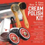 RED MOOSE Shoe Cleaning Kit for Leather Shoes – Black Shoe Polish Kit with Cream, Brushes, Cloth, and Travel Case – USA Made
