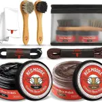 RED MOOSE Shoe Cleaning Kit for Leather Shoes – Black Shoe Polish Kit with Cream, Brushes, Cloth, and Travel Case – USA Made