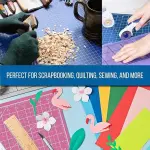 U.S. Art Supply 40" x 60" Self-Healing Cutting Mat 5-Ply - Double-Sided Pink/Blue Craft Mat, Non-Slip Cutting Mats for Crafts, Sewing, Quilting, Scrapbooking