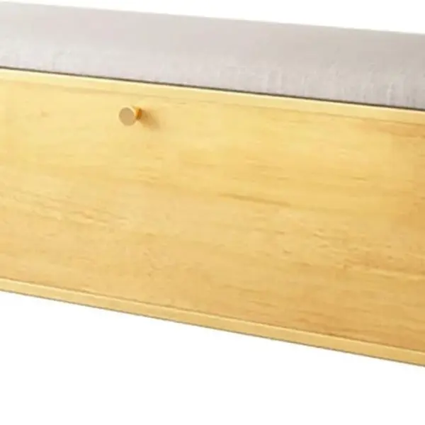 Wooden Shoe Cabinet Bench with Flip Drawer and Storage, Organizer Bench Seat with Padded Seat for Entryway Organization,Natural-100x30x46cm