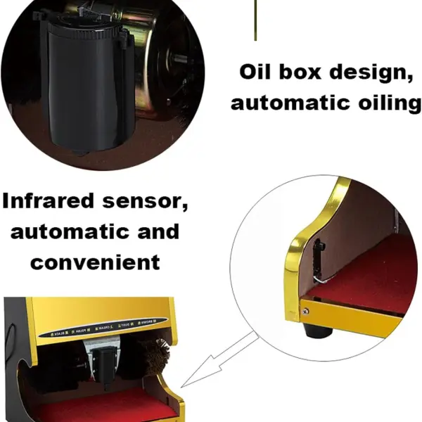 Hotel Automatic Shoe Cleaner, Automatic Home Electric Brush Shoes Machine, Stainless Steel Commercial Shoe Polisher,D