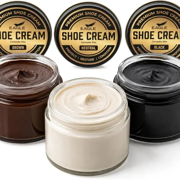 Eagle Shoe Cream Polish Kit – 3 Piece Boot & Shoe Polish with Shoe Cream, Shine Cloth & Applicator