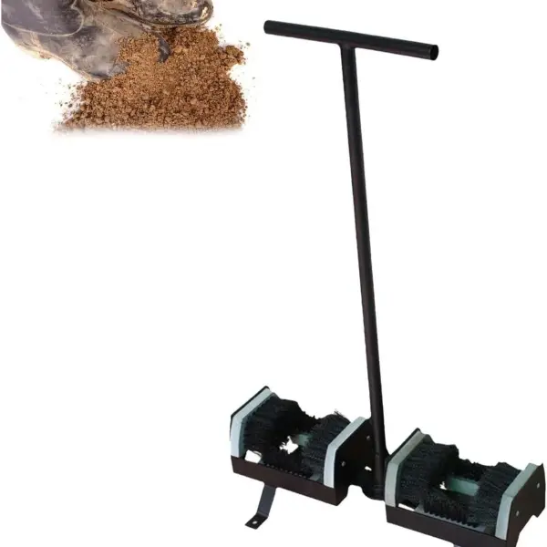 Heavy Duty Boot Scrubber Brush - Standing Shoe Cleaner for Mud & Dirt, Double Foot Scraper with Sturdy Handle, Perfect for Entryway & Garden Use