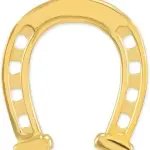 Solid 14k Yellow Gold Lucky Charm Horseshoe Pendant