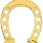 Solid 14k Yellow Gold Lucky Charm Horseshoe Pendant