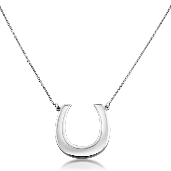925 Sterling Silver Lucky Horseshoe Pendant Necklace