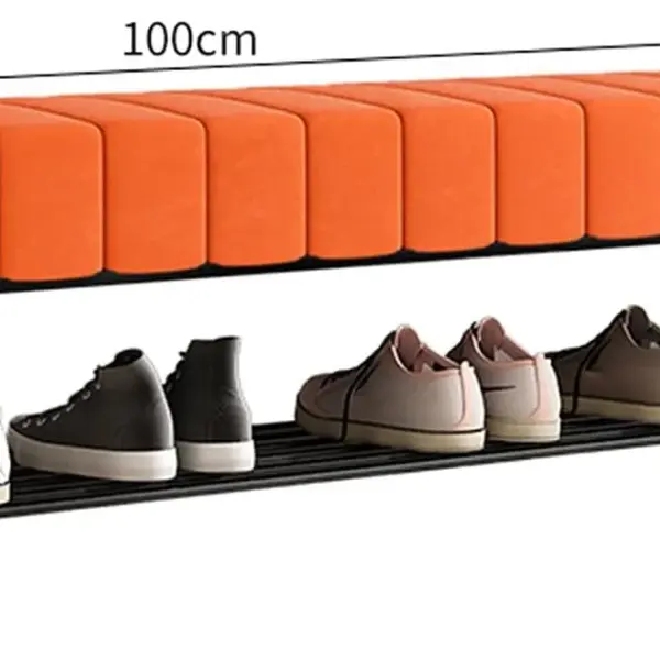 Velvet Shoe Storage Bench with Padded Seat for Entryway and Bedroom 2 Tier Shoe Rack Bench with Ottoman Black Metal Frame Stylish and Functional Organizer for Shoes and Accessories