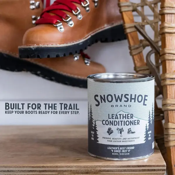 Snowshoe Leather Conditioner, Made in USA Since 1927 - Protect, Condition, Restore & Waterproof - Leather Conditioner for Furniture, Couch, Purses, Shoes, Boots, Gloves, Saddles (Gallon)