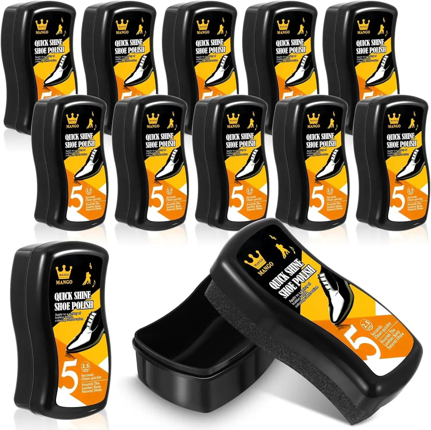 Loopeer 12 Pack Shoe Shine Sponge Bulk, Instant Leather Shoes Shiner Care for Boots, Leather Accessories Quick Cleaning