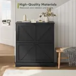 Smart FENDEE Shoe Cabinet, Shoe Storage Cabinet for Entryway with 2 Flip Drawers, Narrow Farmhouse Shoe Organizer Cabinet, Slim Shoe Rack Cabinet, 31.5in Black