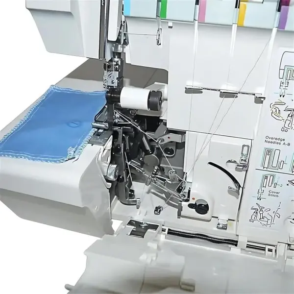 150W Overlocker Sewing Machine - 2-3-4-5 Stitch Capabilities, Professional Heavy-Duty Coverstitch, Digital Pressure & Adjustable Foot Controller for Home & Tailoring.