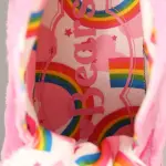 Care Bears Adult Pink Cheer Bear Shoes with Faux Fur and Embroidered Details