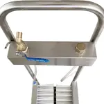 Boot Scrubber Shoe Cleaner, Stainless Steel Brush Scraper & Footwear Cleaner with Water Spray Gun for Farms, Ranches, and Construction Sites