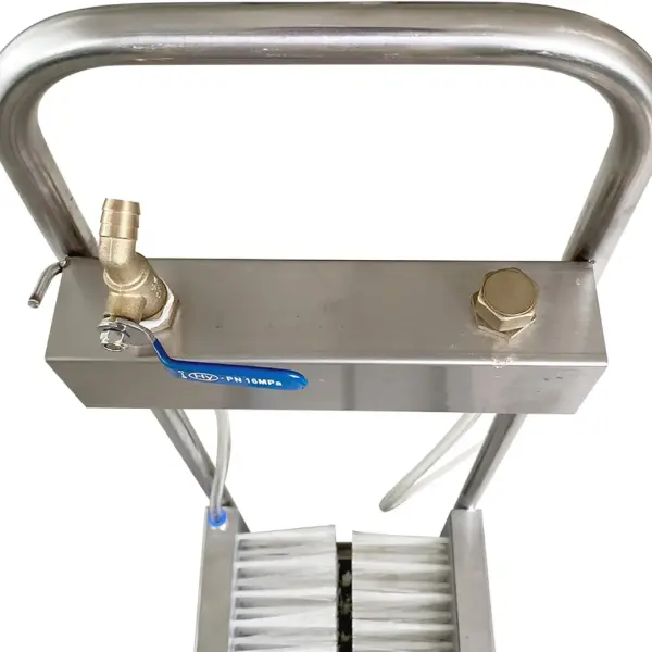 Boot Scrubber Shoe Cleaner, Stainless Steel Brush Scraper & Footwear Cleaner with Water Spray Gun for Farms, Ranches, and Construction Sites