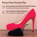 FootFitter Foam Shoe Trees with Handle for Women’s High Heels, Round Toe Travel Insert for Shoe Shape & Crease Protection