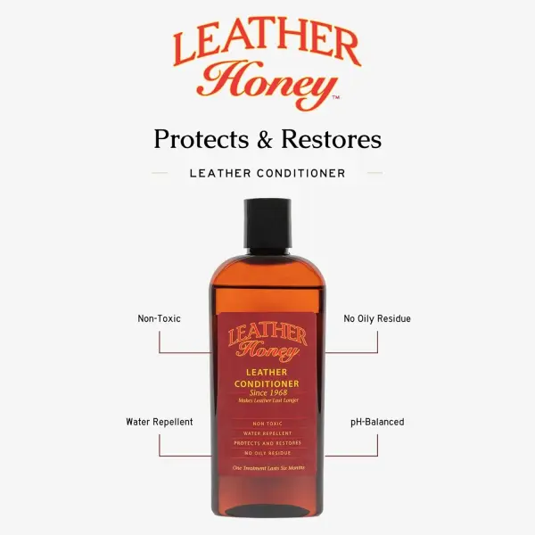 Leather Honey Complete Leather Care Kit Including 4 oz Cleaner, 8 oz Conditioner and 2 Applicator Cloths for use on Leather Apparel, Furniture, Auto Interiors, Shoes, Bags and Accessories