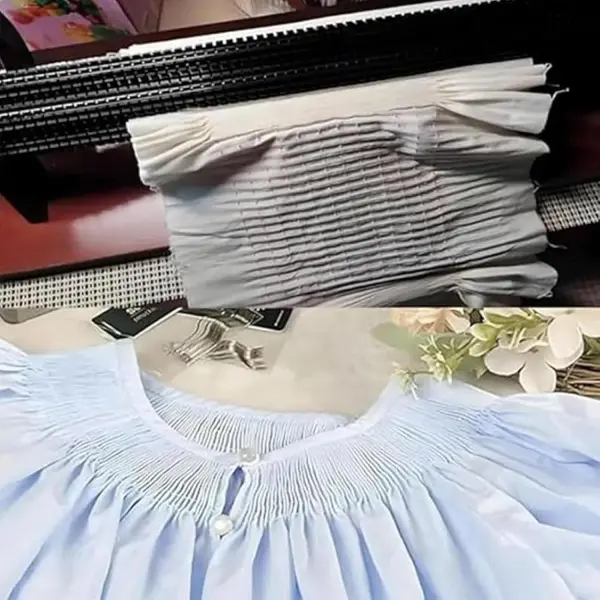 Adjustable Smocking Pleater,24 Row Smocking Pleater with 24 Sewing Needles & Tool Kit, 47 Positions,Even Fabric Folds, 0.5 cm Stitch Spacing, for Costume & Craft Sewing