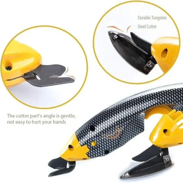 Electric Fabric Scissors, Cordless with 4 Specialized Blades (All-Purpose & Shoe Pattern), Rechargeable for Sewing, Leather, Cardboard Cutting Tools (2Pcs All-Purpose Blade+2Pcs Shoe Blade)