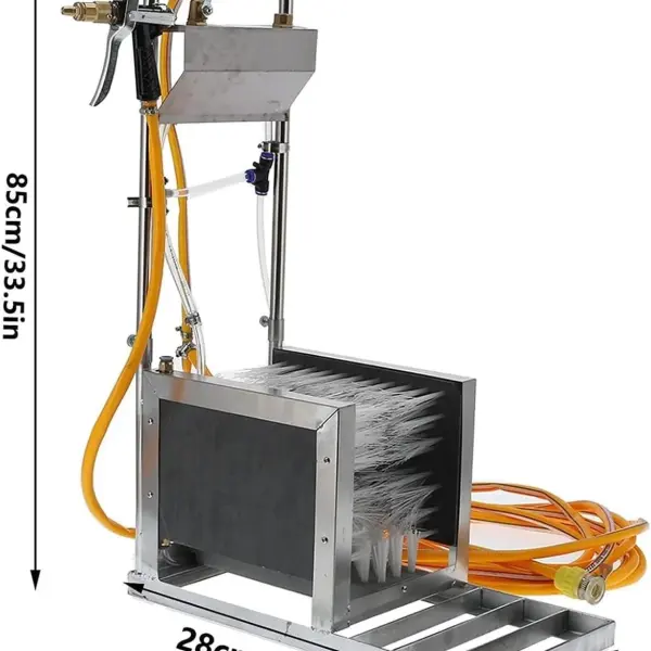 Stainless Steel Boot Scraper & Footwear Cleaner with Automatic Scrubber, Mud Remover Brush & Water Spray Gun for Livestock Farms, Durable Shoe Cleaning Tool