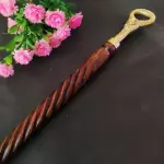 Wooden Shoe Horn with Brass Handle – Long Shoehorn for Men & Women – Handcrafted Wood & Brass Shoehorn – Easy Slip-On Shoe Helper – 62cm
