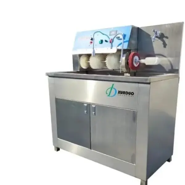 Xunduo Professional Shoe Cleaning Machine, Commercial Stainless Steel, Automatic Brush System with Storage Cabinet