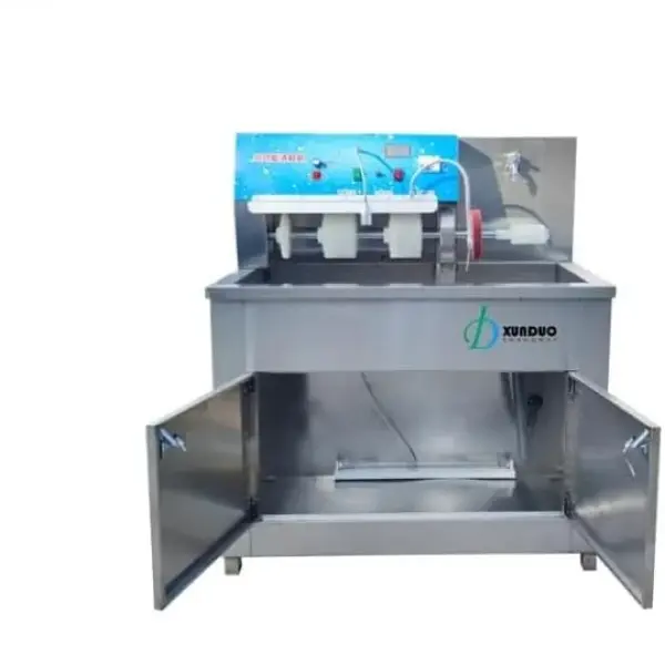 Xunduo Professional Shoe Cleaning Machine, Commercial Stainless Steel, Automatic Brush System with Storage Cabinet