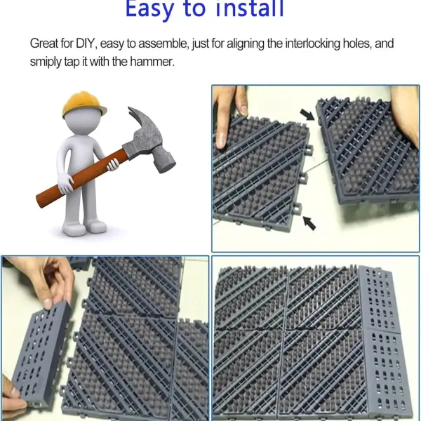 Shoe Brush Scraper, Entrance Floor Mats, Door Scrubber Mat Outdoor Heavy Duty Boot Scraper with Brush for Home Porch Garden(80x240cm/31.5x94.6)