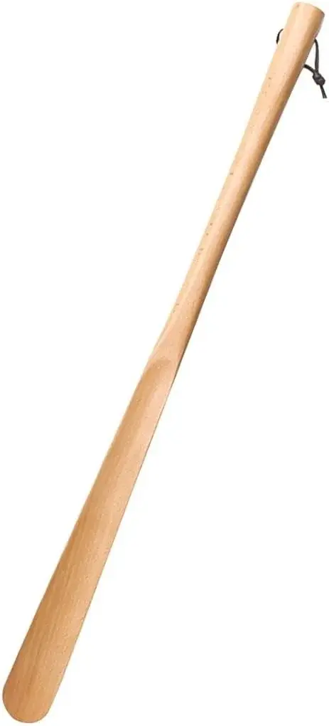 Extra Long Shoe Horn for Men - Classic Wooden Lifter, Easy Smooth Shoe Spoon with Lanyard, Perfect for Seniors & Elderly - 68x4.3cm Comfort Tool
