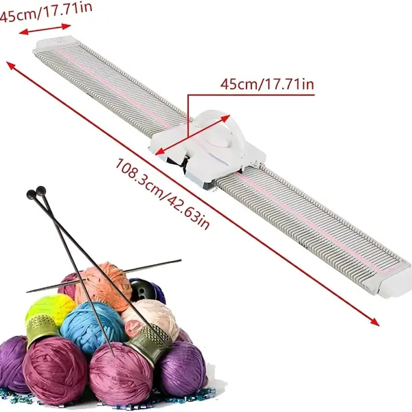 Automatic Knitting Machine Kit - 150 Stitches, 6.5mm Gauge, Easy-to-Use Plastic Sewing Tool for Sweaters, Scarves & Hats - Complete with Accessories for Home Crafting