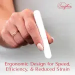 Fabric Markers for Sewing – Ergonomic Tailors Chalk Pen with Improved Dosing Wheel for Sharp Lines - Washable Sewing Chalk Marking Pens that are Compatible with Most Fabrics - White and White 2 Pack