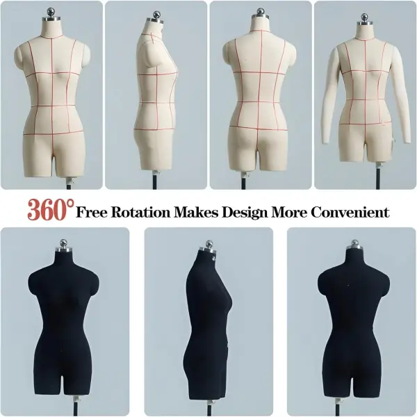 Adjustable L-Model Black Dress Form on Wheels - 84" Mannequin for Tailors, Designers & Clothing Display - Height Adjustable Sewing Dummy Fashion Tool
