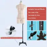 Adjustable L-Model Black Dress Form on Wheels - 84" Mannequin for Tailors, Designers & Clothing Display - Height Adjustable Sewing Dummy Fashion Tool
