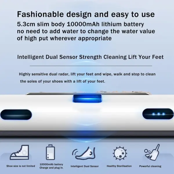 Automatic Shoe Cleaner Machine, Electric Shoe Polisher & Deodorizer, 260RPM Powerful Suction Shoe Sanitizer Machine, Portable Shoe Washing Machine for Home Office, Disinfecting Shoes Machine,A-1
