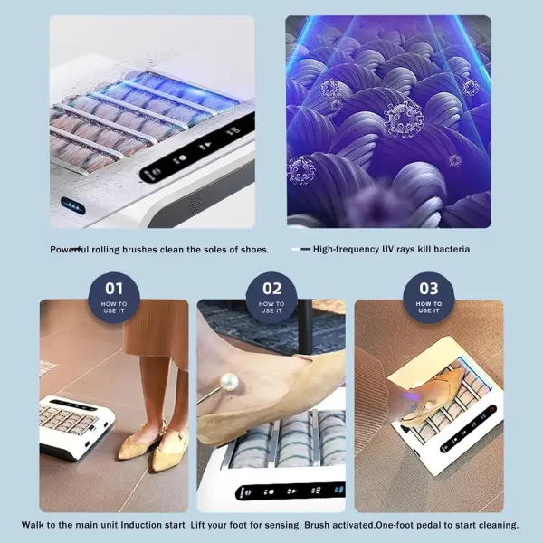Automatic Shoe Cleaner Machine, Electric Shoe Polisher & Deodorizer, 260RPM Powerful Suction Shoe Sanitizer Machine, Portable Shoe Washing Machine for Home Office, Disinfecting Shoes Machine,A-1