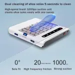 Automatic Shoe Cleaner Machine, Electric Shoe Polisher & Deodorizer, 260RPM Powerful Suction Shoe Sanitizer Machine, Portable Shoe Washing Machine for Home Office, Disinfecting Shoes Machine,A-1