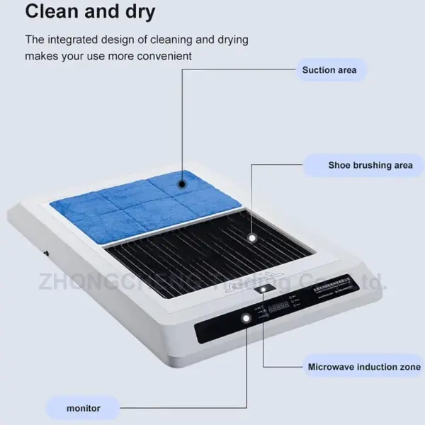 Fully Automatic Sole Cleaning Machine Automatic Induction Shoe Cleaner Polisher Entrance Shoe Brush with Water Change Reminder Composite Cotton Absorbent Pad