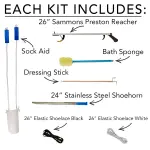 7PC Hip Kit For Seniors Total Hip Replacement, Hip Replacement Kit After Surgery, Hip Replacement Recovery Kit With Reacher, Sock Aid, Bath Sponge, Dressing Stick, Shoehorn, Elastic Shoelaces